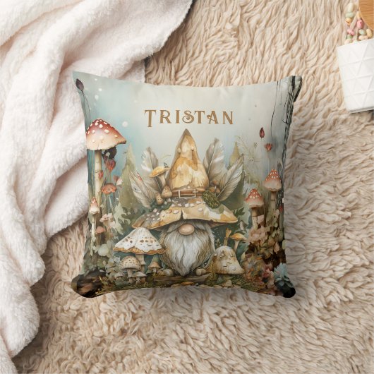 Coussin Nom personnalisé du modèle de forêt enchâssé (Couverture)