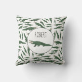Coussin Nom personnalisé du Motif crocodile de l'alligator (Verso)