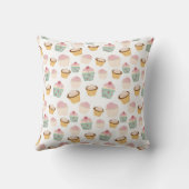 Coussin Nom personnalisé du Motif Cupcake (Verso)