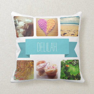 Coussin Nom personnalisé et Instagram photo