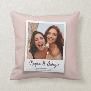 Coussin Nom personnalisé et texte Photo Amis Soeurs BFF F