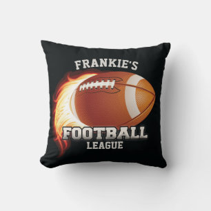 Coussin NOM PERSONNALISÉ Flames de football américain Spor