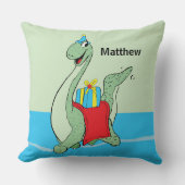 Coussin Nom Personnalisé, Garçon, Dinosaure Anniversaire (Recto)