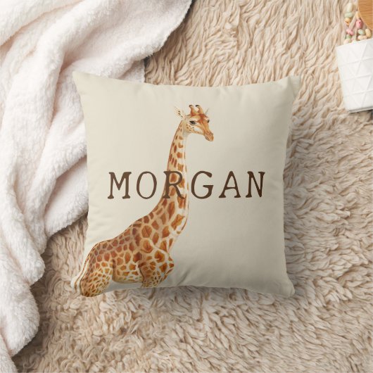 Coussin Nom personnalisé Giraffe Safari (Couverture)