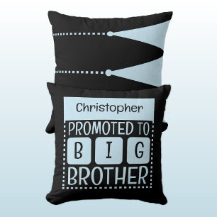 Coussin Nom personnalisé grand frère bleu