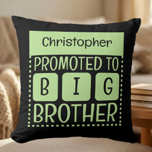 Coussin Nom personnalisé grand frère vert