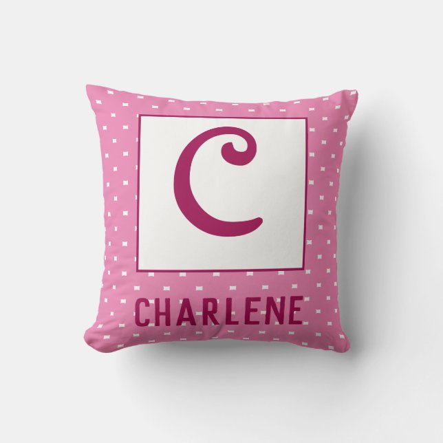 Coussin Nom personnalisé initial (Recto)