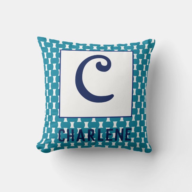 Coussin Nom personnalisé initial (Recto)