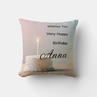 Coussin Nom personnalisé Joyeux Anniversaire