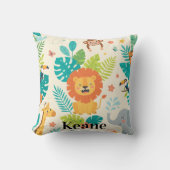 Coussin Nom personnalisé Jungle Fun (Recto)