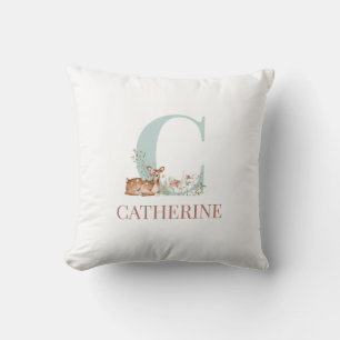 Coussin Nom personnalisé Lettre initiale C