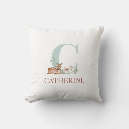 Coussin Nom personnalisé Lettre initiale C (Recto)