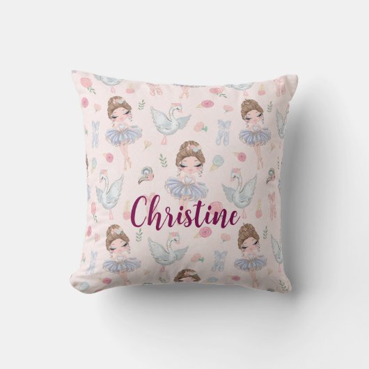 Coussin Nom personnalisé Ma douce Ballerina (Recto)