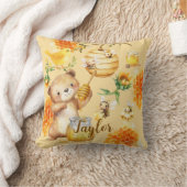 Coussin Nom personnalisé Miel Ours Abeilles (Couverture)