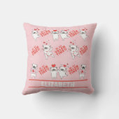 Coussin Nom personnalisé mignon Chien Rose Jeu d'oreiller (Verso)