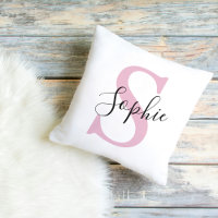 Nom personnalisé moderne Monogramme rose