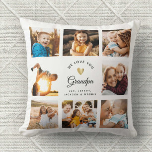 Coussin Nom Personnalisé Nous Vous Aimons Grand-Père Photo