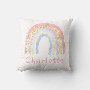 Coussin Nom personnalisé Parties scintillant rose mignon o