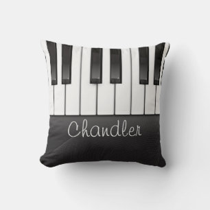 Coussin NOM personnalisé Pianist Piano Keys professeur de