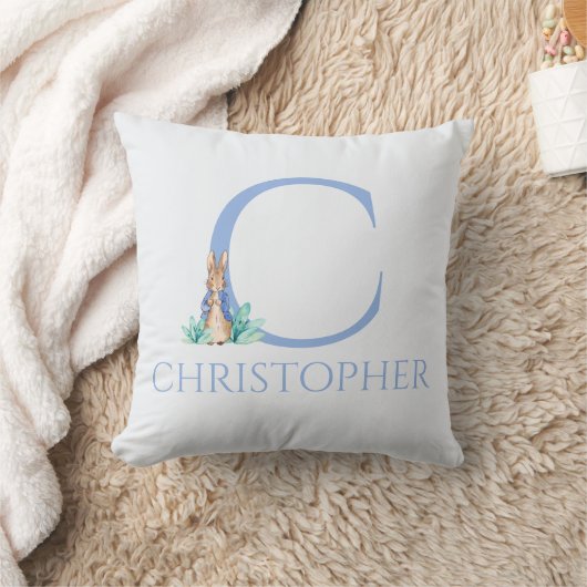 Coussin Nom personnalisé Pierre le lapin (Couverture)