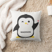 Coussin Nom personnalisé pingouin mignon (Couverture)