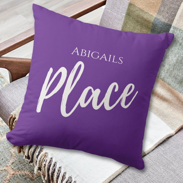 Coussin Nom personnalisé pourpre Lieu (Créateur téléchargé)