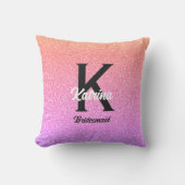 Coussin Nom personnalisé Rose Parties scintillant or Bride (Recto)