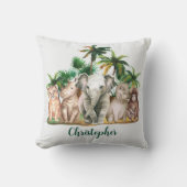 Coussin Nom personnalisé Safari Animaux Palm Trees (Recto)