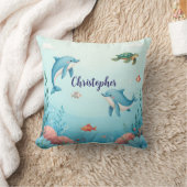 Coussin Nom personnalisé sous la mer (Couverture)