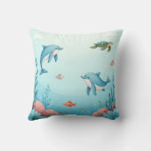 Coussin Nom personnalisé sous la mer (Verso)