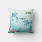 Coussin Nom personnalisé sous la mer (Recto)