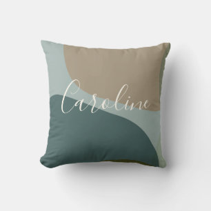 Coussin Nom personnalisé Terre Turquoise Abstraite Sage Ve