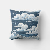 Coussin Nom personnalisé Whimsical Blue Celestial Baby Boy (Recto)