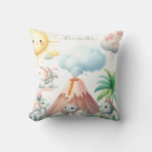 Coussin Nom personnalisé Whimsical Pastel Dinosaur (Recto)