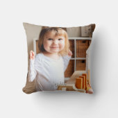 Coussin Nom photo et script de votre enfant (Recto)