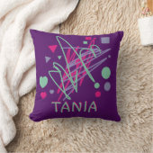 Coussin Nom Purple rose Turquoise Cercle Carré Triangle Co (Couverture)