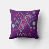Coussin Nom Purple rose Turquoise Cercle Carré Triangle Co (Verso)