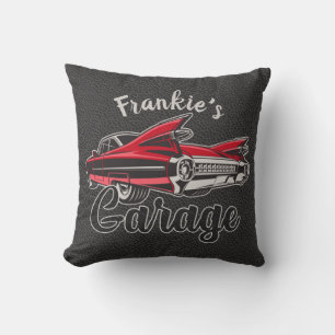 Coussin NOM Rétro Red Caddy Vintage Classic Car Garage