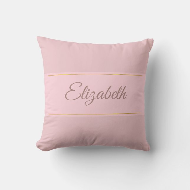 Coussin Nom rose vierge moderne Police de script à main Pl (Recto)