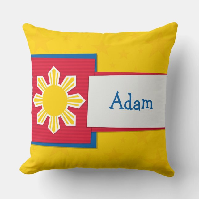 Coussin Nom sur mesure Philippine Sun Filipino (Recto)
