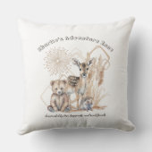 Coussin Nom Texte Boho Forêt Boisé Animal Neutre (Verso)