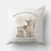 Coussin Nom Texte Boho Forêt Boisé Animal Neutre (Recto)