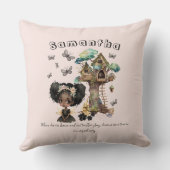 Coussin Nom Texte Magique Bois Fée Papillon (Verso)