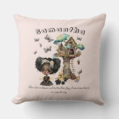 Coussin Nom Texte Magique Bois Fée Papillon (Recto)