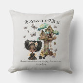 Coussin Nom Texte Magique Bois Fée Papillon (Recto)