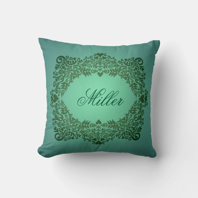 Coussin Nom vert élégant (Recto)