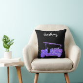 Coussin Nom Zachary Avec Camion D'Incendie, (Chaise)