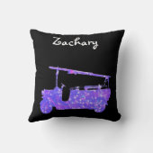Coussin Nom Zachary Avec Camion D'Incendie, (Verso)
