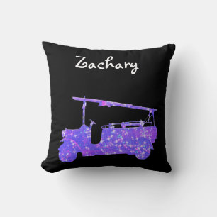 Coussin Nom Zachary Avec Camion D'Incendie,