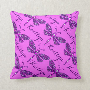 Coussin nommé de coussin de motif de libellule de